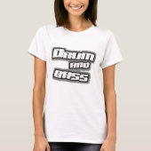 nの低音の女の子のDnBのジャングルのBreakbeat DJの上をドラムをたたいて下さい Tシャツ (正面)