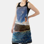 Nの海のタイタニックと氷山の油絵 エプロン (インサイチュ)