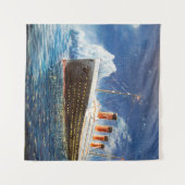 Nの海のタイタニックと氷山の油絵 タペストリー (正面(横))