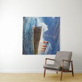 Nの海のタイタニックと氷山の油絵 タペストリー (インサイチュ(横))