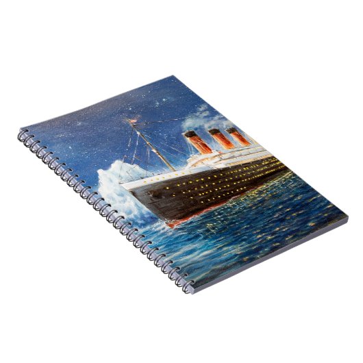 Nの海のタイタニックと氷山の油絵 ノートブック (右側)