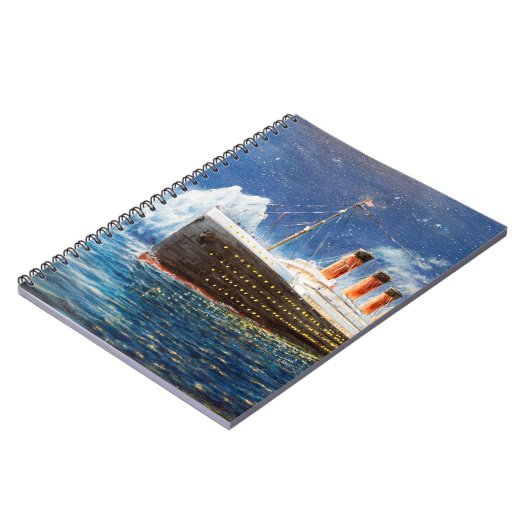 Nの海のタイタニックと氷山の油絵 ノートブック (左側)