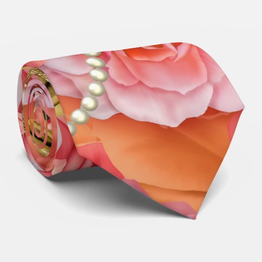 nの真珠のヴィンテージの結婚は上がりました ネクタイ (ロール)