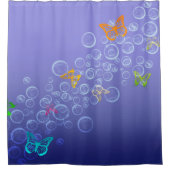 nの蝶は泡立ちます シャワーカーテン (正面)