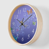 nの蝶は泡立ちます 壁時計 (傾斜)