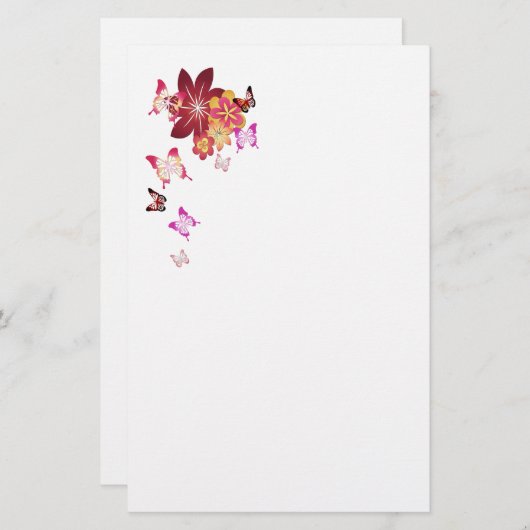 nの蝶を開花します 便箋 (正面/裏面)