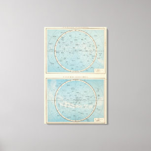 NのS Sternhimmelの天の地図書の地図 キャンバスプリント