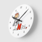 Nはナース ラウンド壁時計 (傾斜)