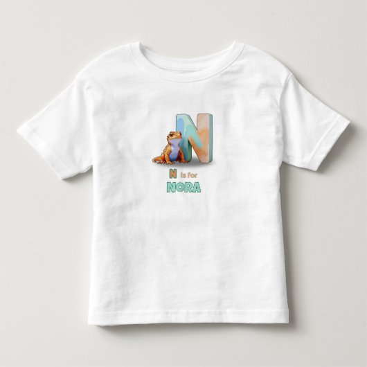 NはノーラのN - 名前入りこどもTシャツ トドラーTシャツ (正面)