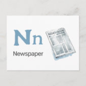 Nは新聞 – アルファベットフラッシュカード ポストカード (正面)