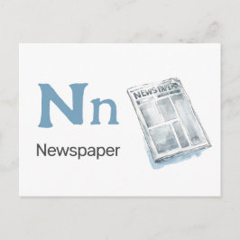Nは新聞 – アルファベットフラッシュカード ポストカード