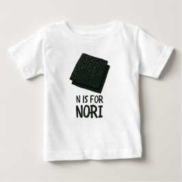 NはNORIグリーンベジアルファベットN用 ベビーTシャツ