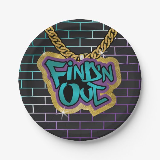 Nアウトプレート!ティール（緑がかった色）とパープル！ ペーパープレート (正面)