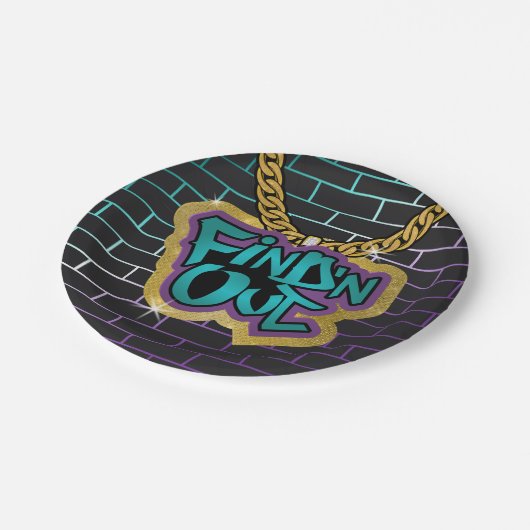 Nアウトプレート!ティール（緑がかった色）とパープル！ ペーパープレート (アングル)