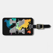 Nイニシャルパーソナライズされたシルバーモノグラムあなたの名前 ラゲッジタグ (正面横)