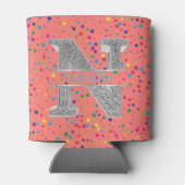 Nイニシャルパーソナライズされたシルバーモノグラムあなたの名前 缶クーラー (裏面)