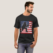 Nソフトボール捕手動揺して宇佐国旗チーム Tシャツ (正面フル)