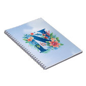 Nブルーモノグラム(花) ノートブック (右側)