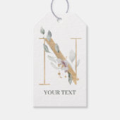 Nモノグラムフローラパーソナライズされたギフトラベル ギフトタグ (正面)
