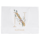 Nモノグラムフローラパーソナライズされた ラージペーパーバッグ (裏面)