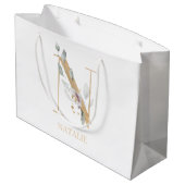 Nモノグラムフローラパーソナライズされた ラージペーパーバッグ (裏面アングル)