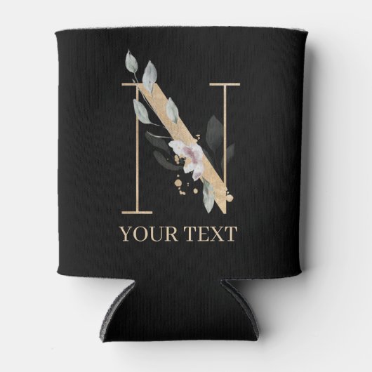 Nモノグラムフローラ パーソナライズされた 缶クーラー (正面)