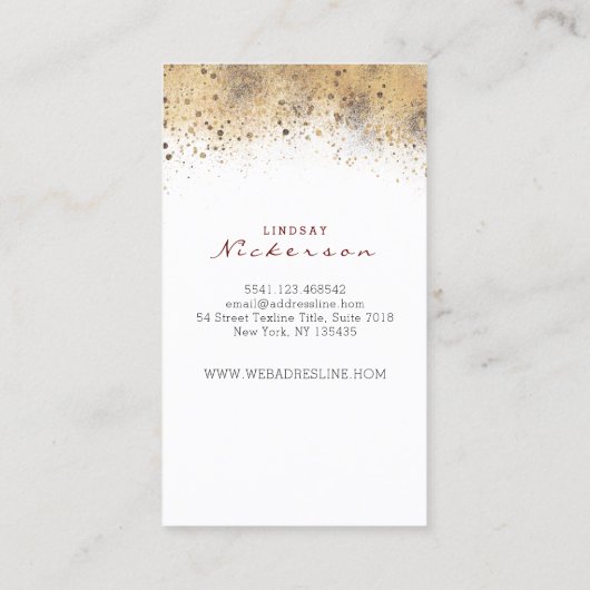 Nモノグラムブルゴーニュ金ゴールドとネイビーブルーフローラ 名刺 (裏面)