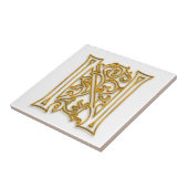 Nモノグラム「アイルランド金ゴールド」セラミックタイル タイル (側面)