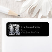 Nモノグラム「シルバーレース」デザインアドレス表 ラベル (インサイチュ)