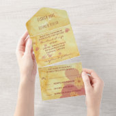 N一結婚招待状アジア影響愛鳥 オールインワン招待状 (貼ってはがせる)