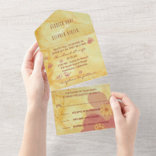 N一結婚招待状アジア影響愛鳥 オールインワン招待状