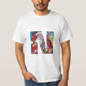 N文字/サンタとSAX，クリスマスパーティーモノグラム Tシャツ (正面)