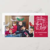 N明メリーるい休日の写真モダンクリスマス シーズンカード (正面/裏面)