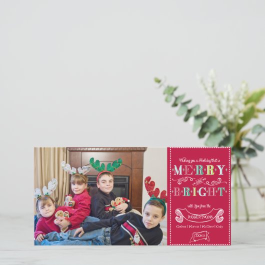 N明メリーるい休日の写真モダンクリスマス シーズンカード (スタンド正面)