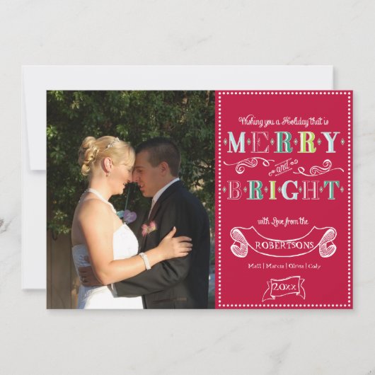 N明メリーるい休日の写真モダンクリスマス シーズンカード (正面)