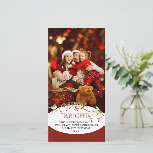 N明メリーるい休日の写真モダンクリスマス シーズンカード (スタンド正面)