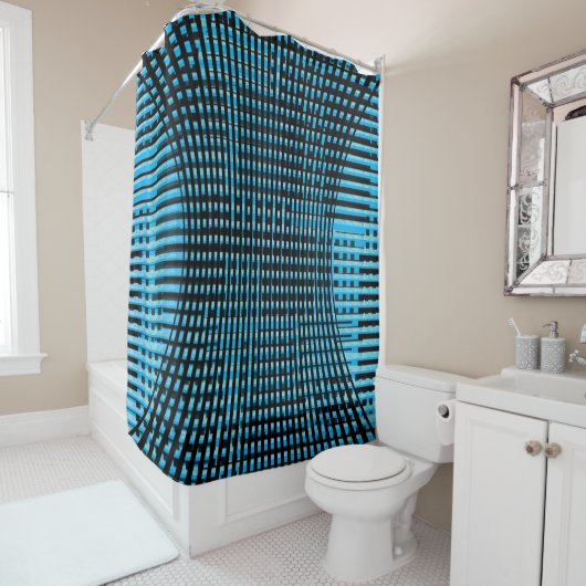 n見失ったつかった円弧パタストライプーン シャワーカーテン (インサイチュ)