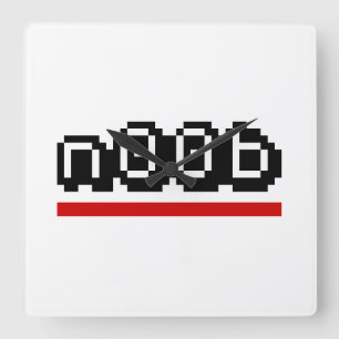 n00b スクエア壁時計