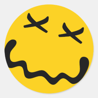 N2Oスマイルステッカー、光沢 ラウンドシール