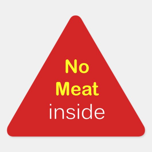 n57 – 食品ラベル～中に肉なし。 三角形シール (正面)