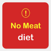 n6 -食糧注意深い~肉食事療法無し スクエアシール (正面)