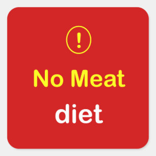 n6 -食糧注意深い~肉食事療法無し スクエアシール