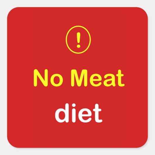 n6 -食糧注意深い~肉食事療法無し スクエアシール (正面)