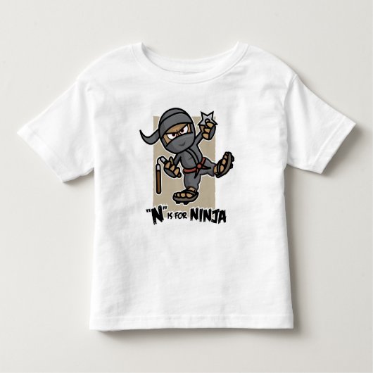 "N"は忍者の幼児Tシャツ用 トドラーTシャツ (正面)