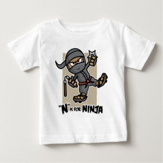 "N"は忍者トドラー長袖用 ベビーTシャツ