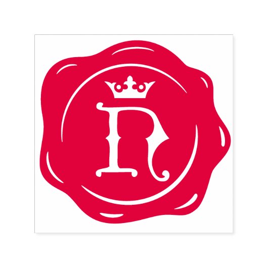 N -アンティークワックスシールゴシック王冠イニシャル文字 セルフインキングスタンプ (デザイン)