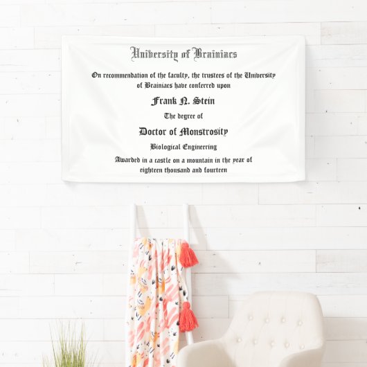 N.ステイン先生の率直な免状の旗 横断幕 (インサイチュ)