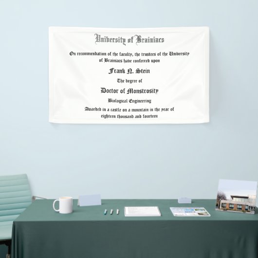 N.ステイン先生の率直な免状の旗 横断幕 (トレードショー)