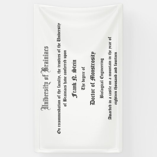 N.ステイン先生の率直な免状の旗 横断幕 (縦)