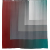 N -ティール（緑がかった色）グレイ シャワーカーテン (正面)